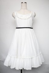 Angelic Pretty / Pure Lady ジャンパースカート  白 S-25-06-09-1052-AP-OP-HR-ZS