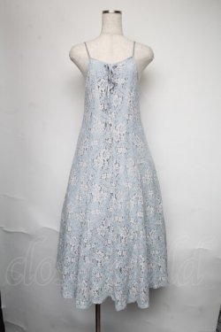画像1: axes femme / レースキャミワンピース  サックス S-25-06-09-1054-AX-OP-AS-ZS
