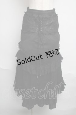 画像1: Qutie Frash / 蜘蛛の巣レース切替コルセットロングスカート  黒 S-25-06-09-1060-QU-SK-HR-ZS