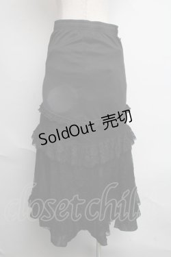 画像2: Qutie Frash / 蜘蛛の巣レース切替コルセットロングスカート  黒 S-25-06-09-1060-QU-SK-HR-ZS