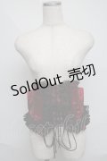 Qutie Frash / リボン帯コルセット  赤ｘ黒 S-25-06-09-1017-QU-ZA-HR-ZS
