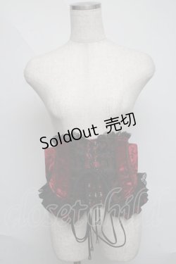 画像1: Qutie Frash / リボン帯コルセット  赤ｘ黒 S-25-06-09-1017-QU-ZA-HR-ZS