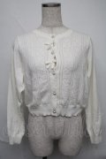 m petit by misako / AM*ハート透かしニットカーディガン  オフ S-25-06-09-1021-LO-TO-HR-ZS