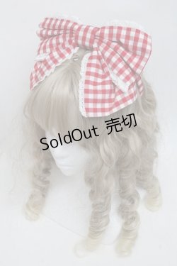 画像1: Angelic Pretty / チェルシーギンガムカチューシャ  赤ｘ白 S-25-06-09-013-AP-ZA-HR-ZS