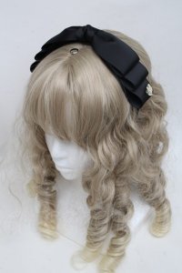 m petit by misako / NINA'sコラボ AM*NIリボンカチューシャ  黒 S-25-06-09-014-LO-AC-HR-ZS