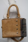 axes femme / チェック柄レザー切替バッグ  ブラウン S-25-06-09-024-AX-BG-HR-ZS