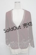 axes femme / 裾シフォンニットカーディガン  ワイン S-25-06-09-031-AX-TO-HR-ZS