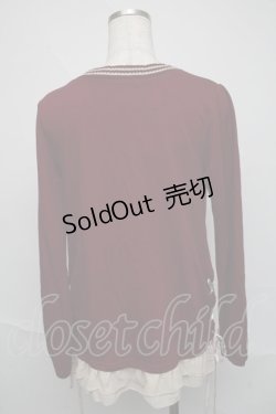 画像2: axes femme / 裾シフォンニットカーディガン  ワイン S-25-06-09-031-AX-TO-HR-ZS
