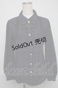 axes femme / タイ付きフリルブラウス  紺 S-25-06-09-032-AX-BL-HR-ZS