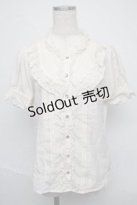 axes femme / スタンド襟レースブラウス  オフ S-25-06-09-038-AX-BL-AS-ZS