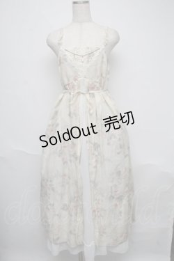 画像1: axes femme / ローズ柄マキシ丈ワンピース  オフ S-25-06-09-042-AX-OP-AS-ZS