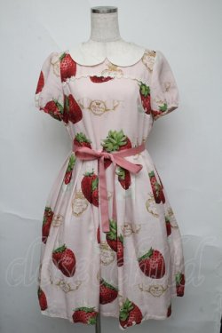 画像1: Emily Temple cute / Creamy Strawberryワンピース  ピンク S-25-06-09-044-ET-OP-AS-ZS