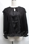 axes femme POETIQUE / レースセーラー襟ブラウス  黒 S-25-06-11-039-AX-BL-AS-ZS
