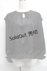 axes femme POETIQUE / レースセーラー襟ブラウス  黒 S-25-06-11-039-AX-BL-AS-ZS