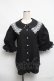 画像1: axes femme POETIQUE / レース襟パフ袖ブラウス  黒 S-25-06-11-040-AX-BL-AS-ZS (1)