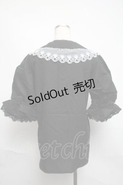 画像2: axes femme POETIQUE / レース襟パフ袖ブラウス  黒 S-25-06-11-040-AX-BL-AS-ZS