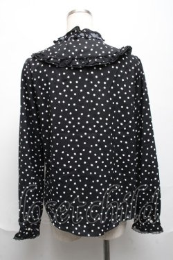 画像2: axes femme / フリルドットブラウス  黒ｘ白 S-25-06-11-043-AX-BL-AS-ZS
