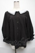 axes femme POETIQUE / レース襟ブラウス  黒 S-25-06-11-044-AX-BL-AS-ZS