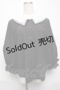 axes femme POETIQUE / レース襟ブラウス  黒 S-25-06-11-044-AX-BL-AS-ZS