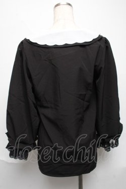 画像2: axes femme POETIQUE / レース襟ブラウス  黒 S-25-06-11-044-AX-BL-AS-ZS