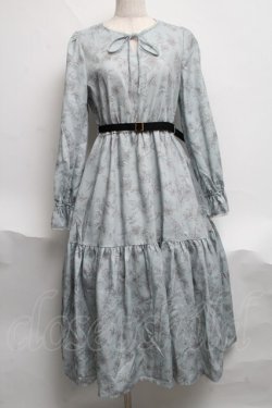 画像1: axes femme POETIQUE / クラシックフラワーワンピース  グリーン S-25-06-11-047-AX-OP-AS-ZS