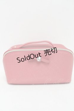 画像1: m petit by misako / ビジューリボンポーチ  ピンク S-25-06-11-005-LO-ZA-HR-ZS