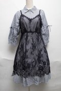 axes femme / レースキャミ付きシャツワンピース  紺ｘ白 S-25-06-11-049-AX-OP-AS-ZS