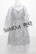 axes femme / レースキャミ付きシャツワンピース  紺ｘ白 S-25-06-11-049-AX-OP-AS-ZS