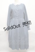 m petit by misako / レース襟プリーツワンピース  ブルー S-25-06-11-050-LO-OP-HR-ZS