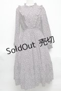 axes femme POETIQUE / 小花柄フリルロングワンピース  黒 S-25-06-11-053-AX-OP-AS-ZS