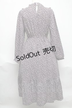 画像2: axes femme POETIQUE / 小花柄フリルロングワンピース  黒 S-25-06-11-053-AX-OP-AS-ZS