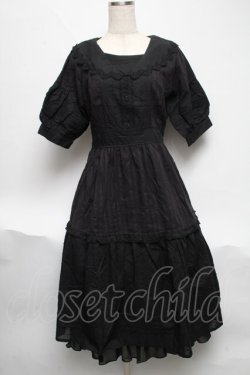 画像1: axes femme POETIQUE / コットンドーリーワンピース  黒 S-25-06-11-055-AX-OP-AS-ZS