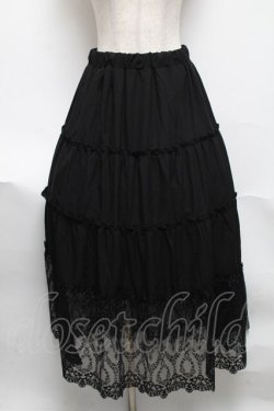 画像1: axes femme / 裾レースティアードスカート  黒 S-25-06-11-056-AX-SK-AS-ZS