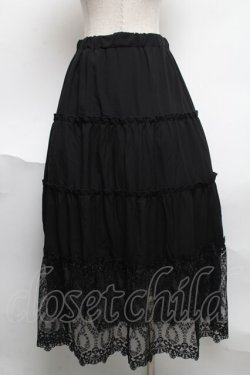 画像2: axes femme / 裾レースティアードスカート  黒 S-25-06-11-056-AX-SK-AS-ZS