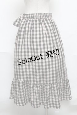 画像2: axes femme POETIQUE / ギンガムスカート  黒ｘベージュ S-25-06-11-057-AX-SK-AS-ZS
