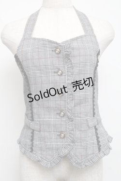 画像1: axes femme POETIQUE / ホルターフリルベスト  グレー S-25-06-11-013-AX-TO-AS-ZS