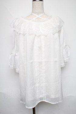 画像1: axes femme / クロスデザインシアートップス  白 S-25-06-11-015-AX-TO-AS-ZS