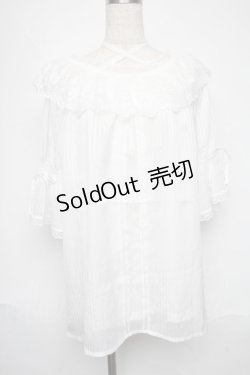 画像1: axes femme / クロスデザインシアートップス  白 S-25-06-11-015-AX-TO-AS-ZS