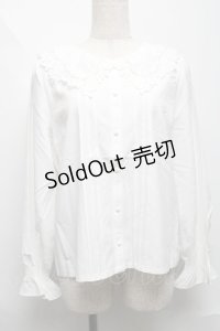 axes femme / レースカラーブラウス  白 S-25-06-11-016-AX-BL-AS-ZS