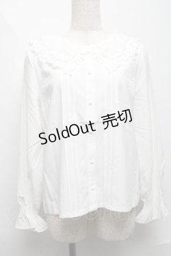 画像1: axes femme / レースカラーブラウス  白 S-25-06-11-016-AX-BL-AS-ZS