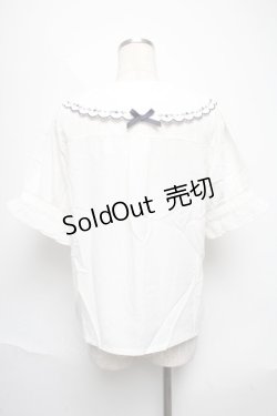 画像2: axes femme POETIQUE / ブーケ刺繍スカラップ襟ブラウス  キナリ S-25-06-11-017-AX-BL-AS-ZS