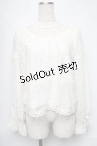 axes femme / 総レーススタンド襟ブラウス  キナリ S-25-06-11-019-AX-BL-AS-ZS