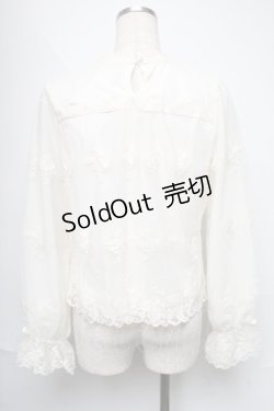 画像2: axes femme / 総レーススタンド襟ブラウス  キナリ S-25-06-11-019-AX-BL-AS-ZS
