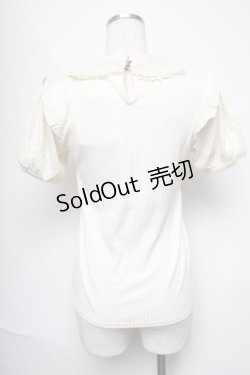 画像2: axes femme POETIQUE / フラワーリボン刺繍襟プルオーバー  オフ S-25-06-11-020-AX-TO-AS-ZS