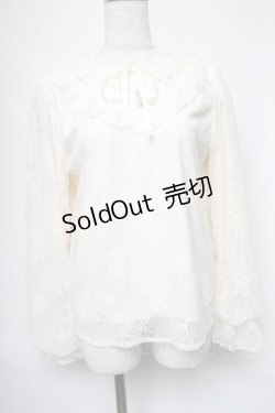 画像1: axes femme / ローズレースフリルトップス  オフ S-25-06-11-021-AX-TO-AS-ZS