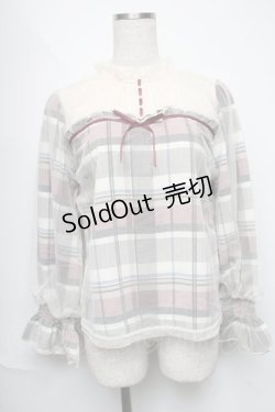 画像1: axes femme POETIQUE / チュール重ねブラウス  ワインｘオフ S-25-06-11-022-AX-BL-AS-ZI