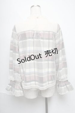 画像2: axes femme POETIQUE / チュール重ねブラウス  ワインｘオフ S-25-06-11-022-AX-BL-AS-ZI