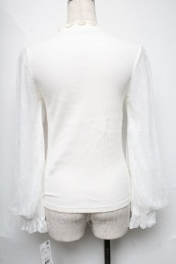 画像2: axes femme / レース重ねボリューム袖プルオーバー  白 S-25-06-11-025-AX-TO-AS-ZS