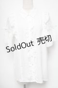 axes femme POETIQUE / レースラッフルブラウス  白 S-25-06-11-028-AX-BL-AS-ZS