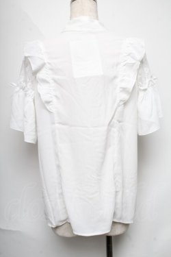 画像2: axes femme POETIQUE / レースラッフルブラウス  白 S-25-06-11-028-AX-BL-AS-ZS